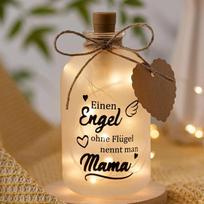 Dekoratyvinė butelio lemputė su užrašu "mama"