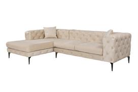 Minkštas kampas Atelier del Sofa Como Eco Left, smėlio spalvos/juodas
