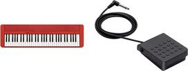 "Casio CT-S1RD CASIOTONE" fortepijono klaviatūra su 61 greičio klavišu raudona ir SP-3 Sustain pedalu