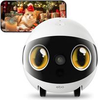 "Enabot EBO Air 2S FamilyBot", išmanusis mobilusis robotas namų stebėjimui su dviem ekranais, 2,5K išmaniąja patruliavimo stebėjimo kamera, naminių gyvūnėlių kamera su dvipusio garso funkcija, įkraunamas automobilyje