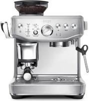 "Sage The Barista Express Impress" espreso aparatas - espreso ir kavos aparatas, kavos aparatas iš pupelių į puodelį, kavos aparatas su pieno putotuvu, SES876BSS, šlifuotas nerūdijantis plienas