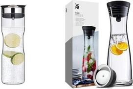 "WMF Motion" karfelis vandeniui 1,25 l, aukštis 29 cm, stiklinis karfelis, silikoninis dangtelis ir pagrindinis stiklinis karfelis vandeniui, 1 litras, stiklinis karfelis su dangteliu, silikoninis dangtelis, uždarymas "CloseUp