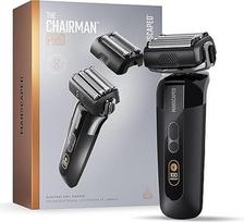MANSCAPED® The Chairman™ PRO elektrinis skustuvas, skustuvas su dviem keičiamais SkinSafe® priedais, vyriškas skustuvas su 4 skutimosi elementais ir ražienų kirptuvu, maitinamas akumuliatoriumi, su įjungimo užraktu