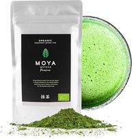 Moya Matcha Organic Tea Powder Green | 100 g Premium Ceremony Quality | Ekologiška arbata, užauginta ir surinkta Udži, Japonijoje | Žaliosios arbatos milteliai Matcha | Idealiai tinka japoniškai arbatos ceremonijai su vandeniu