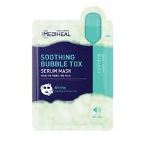 MEDIHEAL Soothing Bubble Tox Serum Mask – putojanti raminamoji kaukė su cica ir hialuronu, 1 vnt.