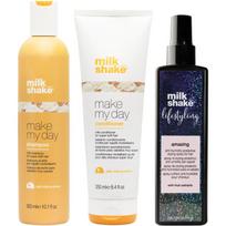 milk_shake® Make My Day Threepack rinkinys plaukų blizgesiui ir švelnumui užtikrinti