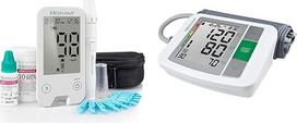 "Medisana MediTouch 2" gliukozės matuoklis mmol/l 79034, įskaitant pradinį rinkinį, gliukozės matuoklis diabetikams + viršutinės rankos kraujospūdžio matuoklis BU 510 be kabelio, aritmijos rodmuo, PSO