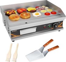 Komercinė elektrinė grilio plokštė 3000 W, 54 cm elektrinė grilio plokštė Verslo maitinimo BBQ kepsnių kepsninė Teppanyaki su temperatūros reguliavimu 50-300 °C (visiškai plokščia)