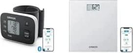 OMRON RS3 Intelli IT riešo kraujospūdžio matuoklis, kliniškai patvirtintas + OMRON HN300T2 Intelli IT išmaniosios skaitmeninės vonios svarstyklės su nemokama iOS/Android programėle Pilka