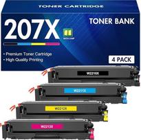 Tonerių bankas 207X 207A Tonerio kasetė, skirta HP Color Laserjet Pro MFP M283fdw M255dw M282nw M283fdn M255nw M283 M255 M282 W2210X W2211X W2212X W2213X - juoda, žydra, geltona magmagmagmagmag
