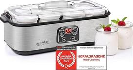 TZS First Austria - 25 W jogurto gaminimo aparatas su 8 stiklinėmis 180 ml talpyklomis iki 1,4 l naminio jogurto, 20-55 °C temperatūra, automatiniu išsijungimu ir LCD ekranu - jogurto gaminimo aparatas baltas