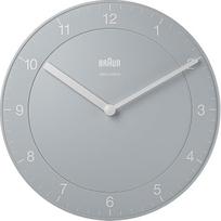 "Braun Classic" radijo sieninis laikrodis Centrinės Europos laiko juostai (DCF/GMT+1), tyliai judantis, lengvai nuskaitomas, 20 cm skersmens, pilkos spalvos, modelis BC06G-DCF