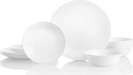 "CORELLE" 18 dalių indų servizas 6 asmenims, atsparus duženoms, žiemos šalčio baltos spalvos indų rinkinys, informacijos nėra, žiemos šalčio balta spalva