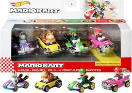 "Hot Wheels" GWB37 "Mario Kart" liejamų veikėjų 4 transporto priemonių rinkinys, dovanų rinkinys Nr. 1, žaislas nuo 3 metų