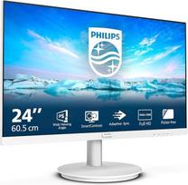 "Philips" 241V8AW 24 colių "Full HD" monitorius, įmontuotas garsiakalbis, nemirguliuoja (1920 x 1080, 75 Hz, VGA, HDMI), baltas