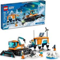 LEGO City Exploration Arctic Explorer sunkvežimis ir mobili laboratorija 60378 konstravimo rinkinys vaikams nuo 6 metų su vikšrine transporto priemone, laboratorija ant slidžių, meteoritu, sniego peizažu, 4 mini figūrėlėmis ir 3 poliarais