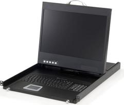 No Name LevelOne 19" Widescreen LCD KVM Rack Console, DE Keyboard