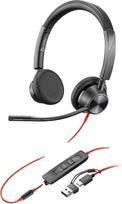 Poly HP Poly Blackwire 3325 Stereo USB-C Headset +3.5mm Plug +USB-C/A Adapter