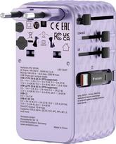 Verbatim Charge 'n' Travel 70W 2C retractable Universal Travel Adapter Purple