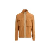Timberland X Icebreaker Collaboration Solid Color Wool Pocket Stand Collar Hidden Zipper Jacket Women jackets Wheat A6J4WP47 L