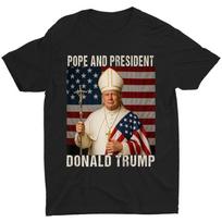 Juokingas Popiežius ir Prezidentas Donaldas Trumpas, Katalikiškas Trumpas Papa Trumpas Unisex Marškinėliai 4XL