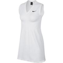 Nike Vienos spalvos V formos iškirptės Teniso Treniruočių Siauro kirpimo Berankovė Suknelė Moteriška Suknelė Balta AT5105-100 M