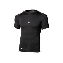 Under Armour Ua Heat Gear Solid Logo Kompresinis prigludęs marškinėlis su apvalia iškirpte Vyriški viršutiniai drabužiai Juodas 1358643-001 L