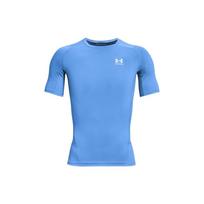 Under Armour vienspalviai marškinėliai su logotipu, apvalia kaklo iškirpte, trumpomis rankovėmis, vyriški viršutiniai drabužiai Mėlyni 1361518-475 L