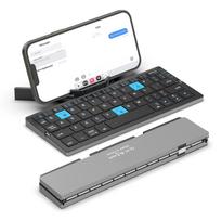 Sulankstoma Mini Belaidė BT Klaviatūra Su Magnetiniu Stovu Aliuminio Lydinio Klaviatūra iPad, iPhone, Samsung Planšetiniams Kompiuteriams Įkraunama Klaviatūra juoda