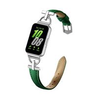 Metalinis+Odinis dirželis Samsung Galaxy Fit 3, skirtas Samsung fit 3 išmaniajam laikrodžiui, apyrankė Galaxy Fit 3 apyrankė dirželis Galaxy Fit 3 žalia