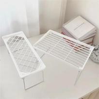 Sulankstomas prieskonių ir laikymo stovas vonios kambariui, virtuvei arba bendrabučio stalviršiui Small Folding Storage Rack