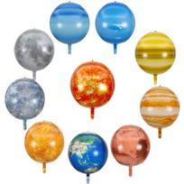 10pcs 22inch Solar System Balloon, 3D Helium Foil Planet Balloon, Moon Balloon, Earth Balloon, Sun Balloon, Mercury, Mars Other