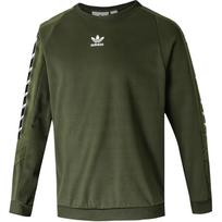 Adidas Originals Oe Juostelė Apvalus Kaklas Retro Sportinis Laisvalaikio Gobtuvėlis Vyriškas Džemperis Žalias FQ3377 XS