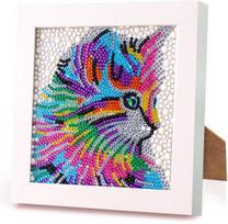 Deimantinis paveikslas Cat Aapxi, 18 x 18 cm