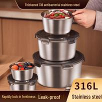 316 nerūdijančio plieno apvalus sandarus pietų dėžutė - maistinis šviežumą išlaikantis indas su dangteliu Round Box - 400ML [1]