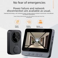 M12 Belaidis vaizdo domofonas durų skambutis su ekranu ir HD stebėjimo balso įspėjimu M12 doorbell + 4.3-inch screen