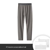 Super Soft Men's Seamless Wool-Silk Velvet Leggings: Warm & Thick for Autumn/Winter. 3XL (85-95 kg) kamelės pilka spalva