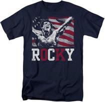 Popfunk Classic Rocky filmo Sylverster Stallone Amerikos vėliavos marškinėliai Lipdukai 4XL gray