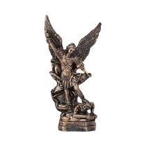 Religinė arkangelo Mykolo skulptūrėlė, 13 cm aukščio, dvasiniams dekorams, religinis kolekcinis daiktas, kovojančio angelo skulptūrėlės gray