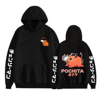 Pochita Grandininio pjūklo žmogus Hoodies Vyriški Mados Ilgomis rankovėmis Megztiniai Moteriški Laisvalaikio Harajuku Streetwear Megztiniai Sudaderas Viršus XS juoda