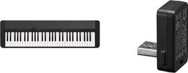 "Casio CT-S1BK Casiotone" fortepijoninė klaviatūra su 61 greičio klavišu, juoda ir "Bluetooth" raktas WU-BT10, juodas