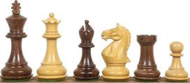 "Royal Chess Mall" - 3,75 colių "Queens Gambit Staunton" šachmatų rinkinys - pasvertas auksinis palisandras