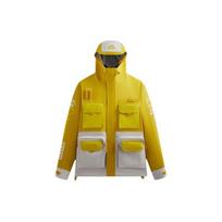 Kith X Columbia Bendradarbiavimas SS24 Spalvų Blokų Lauko Striukė Su Gobtuvu Ilgomis Rankovėmis Darbinė Striukė Su Daugybe Kišenių Unisex Striukė Balta Geltona 2103971-704 S