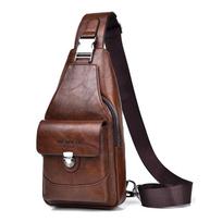 WEIXIER Men's Crossbody Bag Chest Sling Pack - Lightweight Minimalist Fanny Pack for Travel, Hiking, Daily Use kava