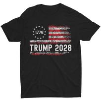 Trump 2028 Shirt Vote Donald Trump American Flag Men Women Unisex T-Shirt S