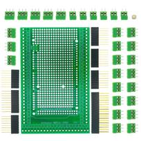 Suderinamas su MEGA2560 dvipusės PCB prototipo sraigtinių gnybtų bloko skydo plokštės rinkiniu, skirtas Arduino Mega 2560 R3 žalia