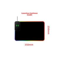 Luminous XL Dirt-Resistant Gaming Mouse Pad with Wireless Charging & Waterproof Design 350*250