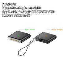 Type-C Female to Magsaf3 Magnetic Fast Charging Adapter 100W USB C to Magsaf3 Converter for Macbook Air/Pro M1/M2/M3/M4