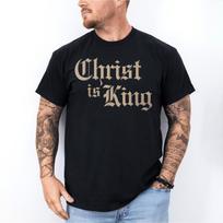 Krikščioniškas Kristus Yra Karalius Jėzus Kristus Katalikiškas Religinis Biblijos Eilutės Marškinėliai 3XL black