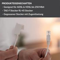 10m Dsl/vdsl Kabelis su Rj45 jungtimi, baltas